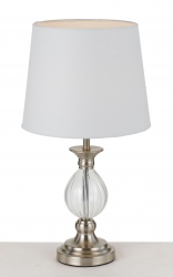 CREST TABLE LAMP - Nickle/Wht - Click for more info